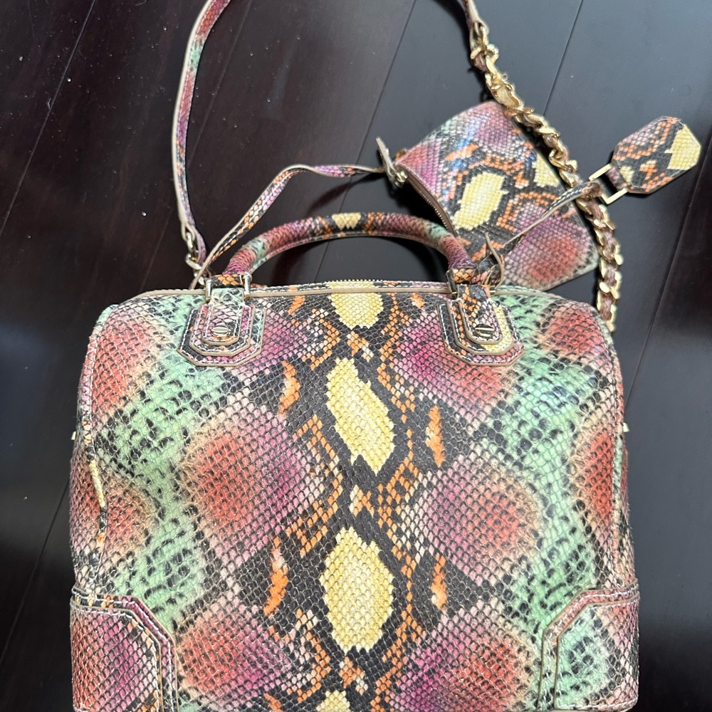 Alice + Olivia Multicolored Python Handbag - image 4